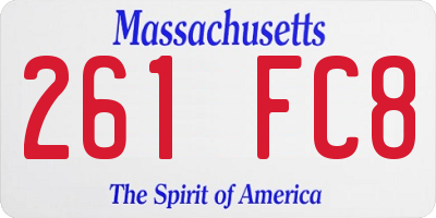 MA license plate 261FC8