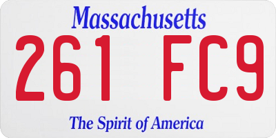 MA license plate 261FC9