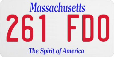 MA license plate 261FD0