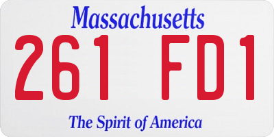 MA license plate 261FD1