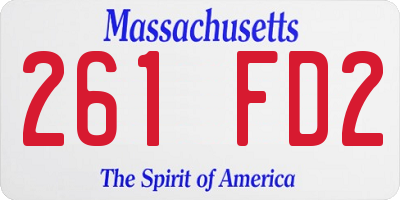 MA license plate 261FD2