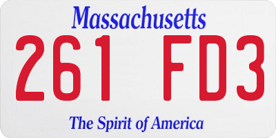 MA license plate 261FD3