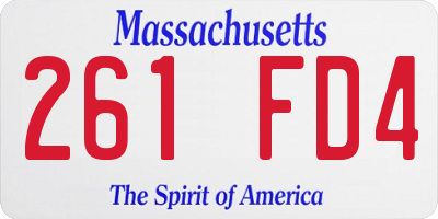 MA license plate 261FD4