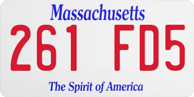 MA license plate 261FD5