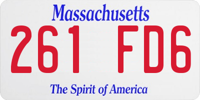 MA license plate 261FD6