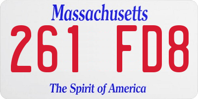 MA license plate 261FD8