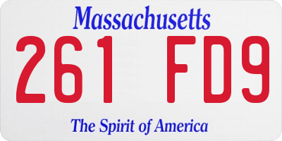 MA license plate 261FD9