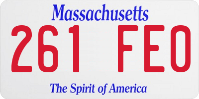 MA license plate 261FE0