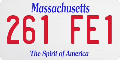 MA license plate 261FE1