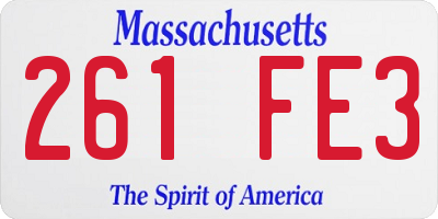 MA license plate 261FE3