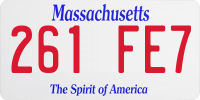 MA license plate 261FE7
