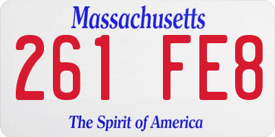 MA license plate 261FE8