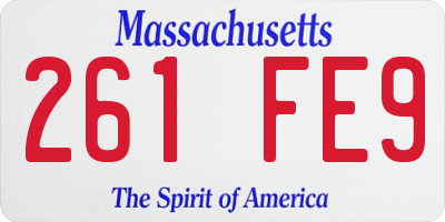 MA license plate 261FE9