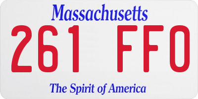 MA license plate 261FF0