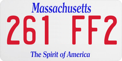 MA license plate 261FF2