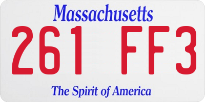 MA license plate 261FF3