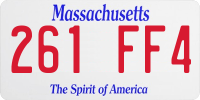 MA license plate 261FF4