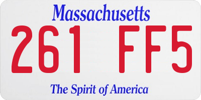 MA license plate 261FF5