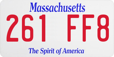 MA license plate 261FF8