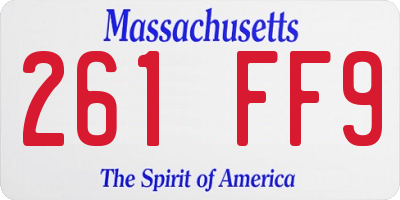MA license plate 261FF9