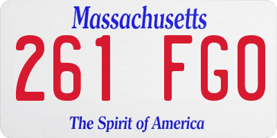 MA license plate 261FG0