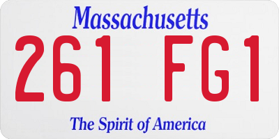 MA license plate 261FG1