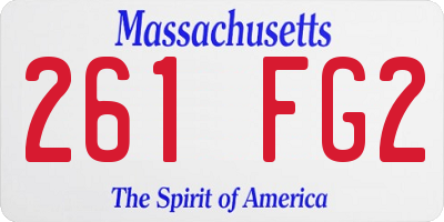 MA license plate 261FG2