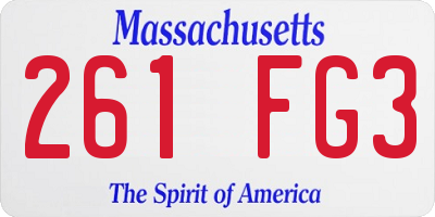 MA license plate 261FG3