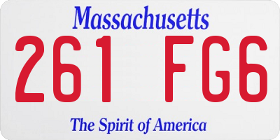 MA license plate 261FG6
