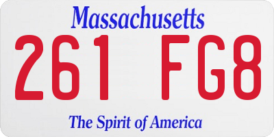 MA license plate 261FG8
