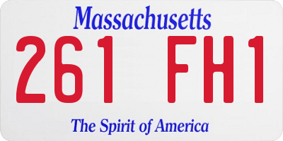 MA license plate 261FH1
