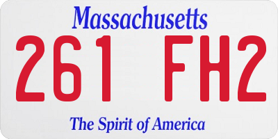 MA license plate 261FH2