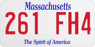 MA license plate 261FH4