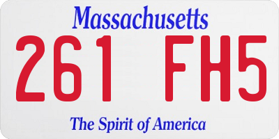 MA license plate 261FH5