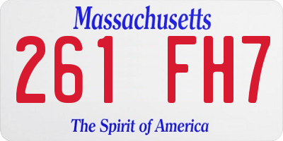 MA license plate 261FH7