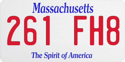 MA license plate 261FH8