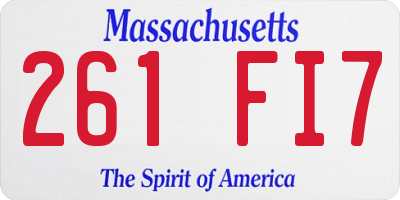 MA license plate 261FI7
