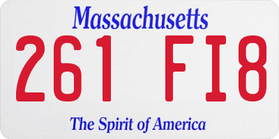 MA license plate 261FI8