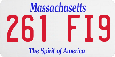 MA license plate 261FI9