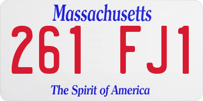 MA license plate 261FJ1