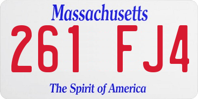 MA license plate 261FJ4