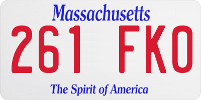 MA license plate 261FK0