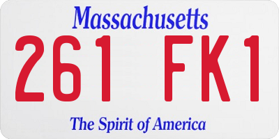 MA license plate 261FK1