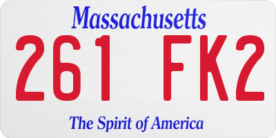 MA license plate 261FK2