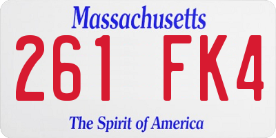 MA license plate 261FK4