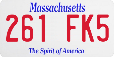 MA license plate 261FK5