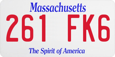 MA license plate 261FK6