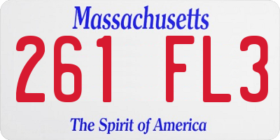 MA license plate 261FL3