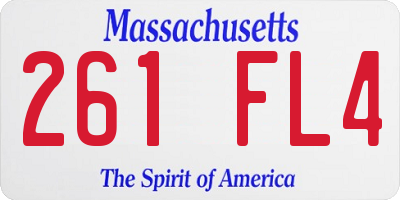 MA license plate 261FL4