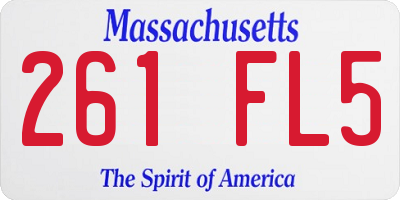MA license plate 261FL5